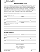 Warranty Transfer Form